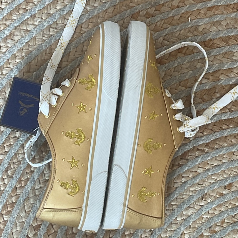 Leisure Shoe Co Women’s Gold Anchor Fashion Sneakers.